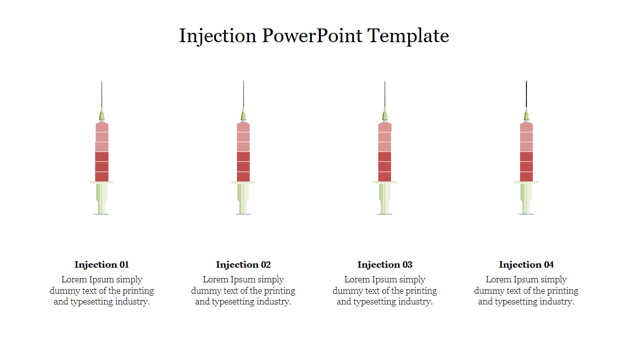 Simple Injection PowerPoint Template Design Slide